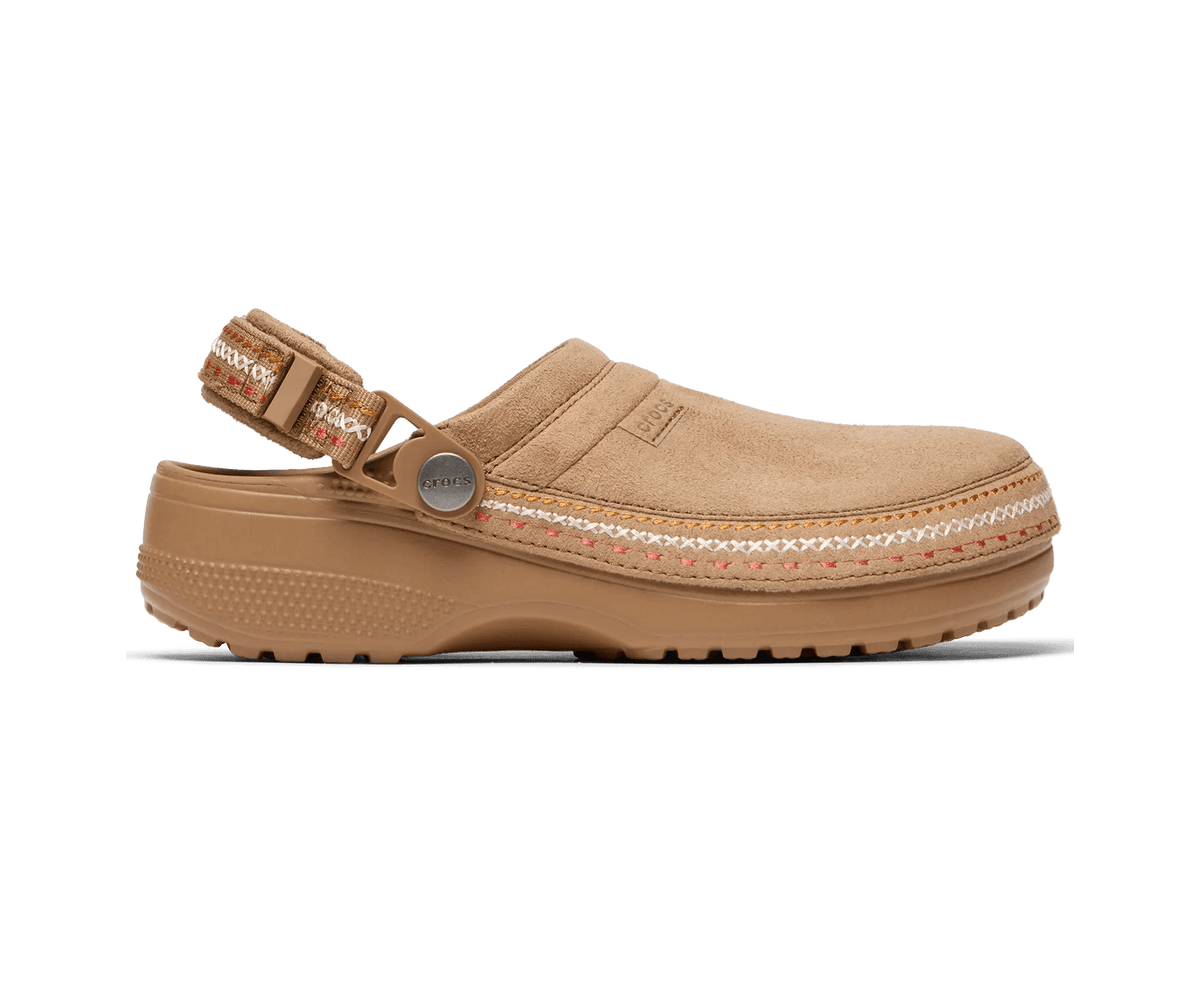 Crafted Vegan Suede Stitch Clog - Sepia